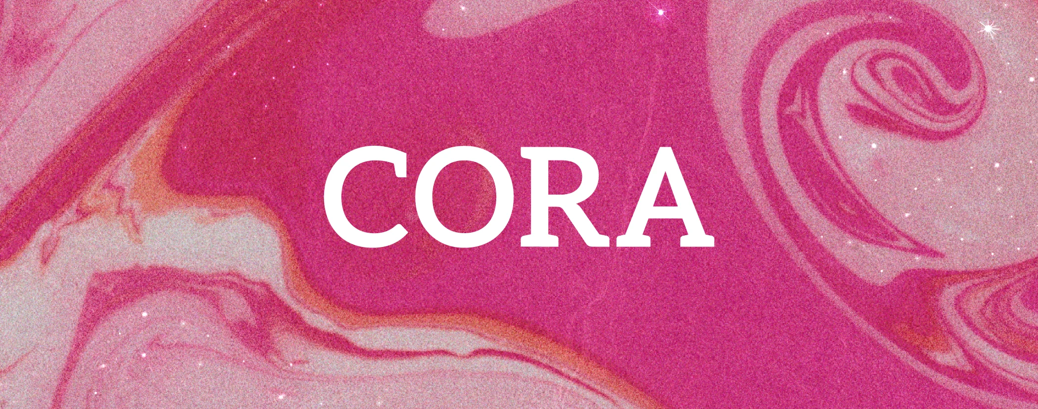 CORA, logo on marble texture
