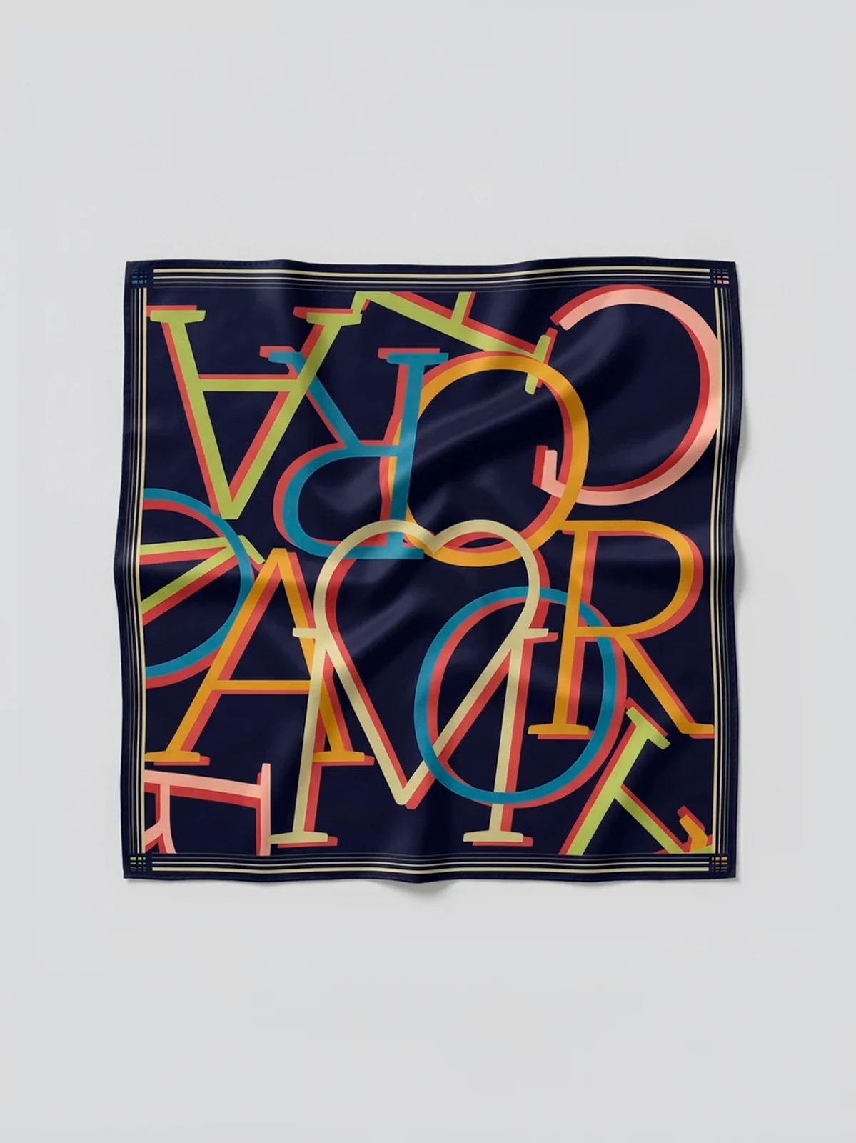 CORA AMOR scarf in Navy, detail