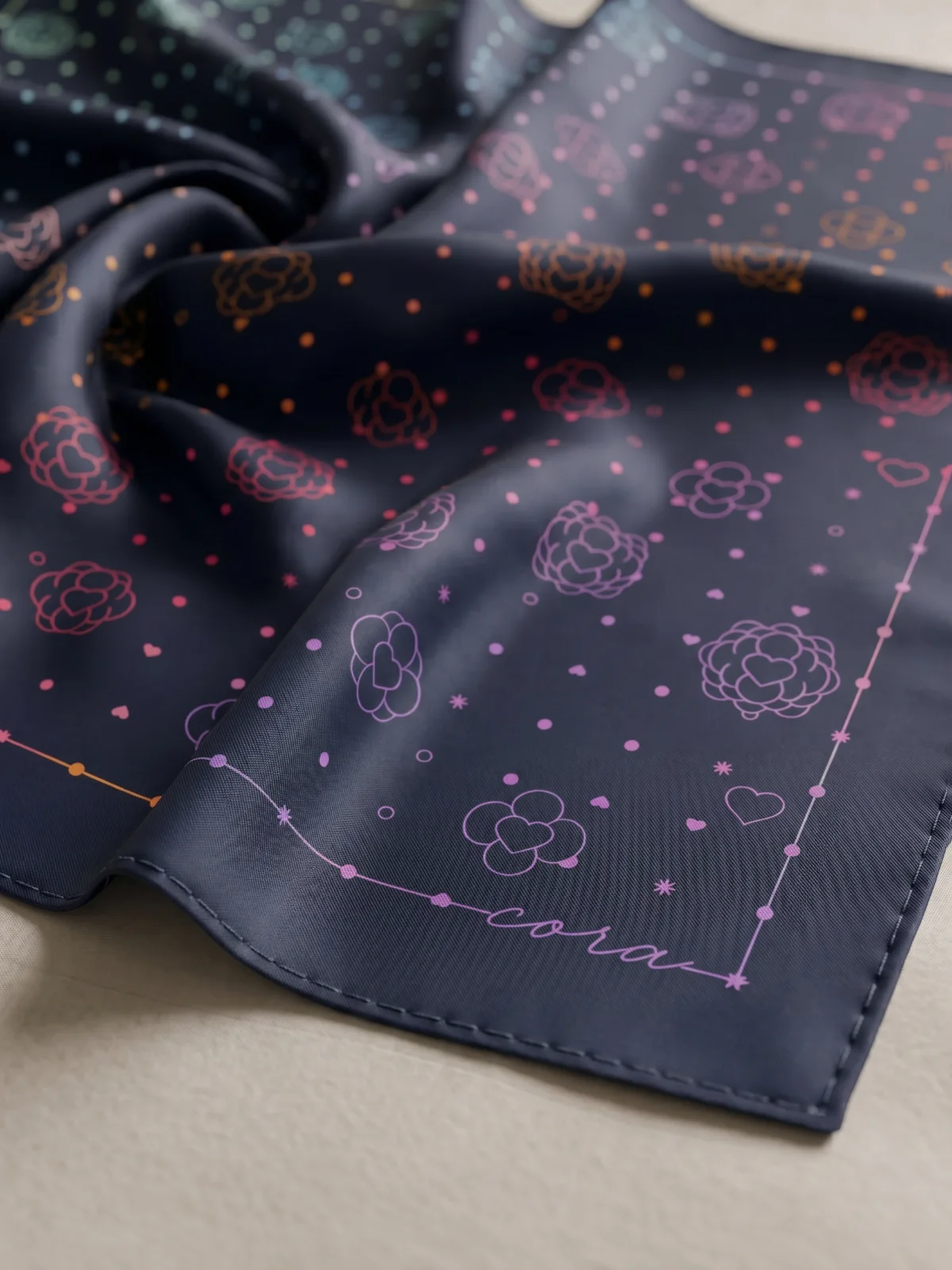 LOVE MONOGRAM scarf in Charcoal, styled