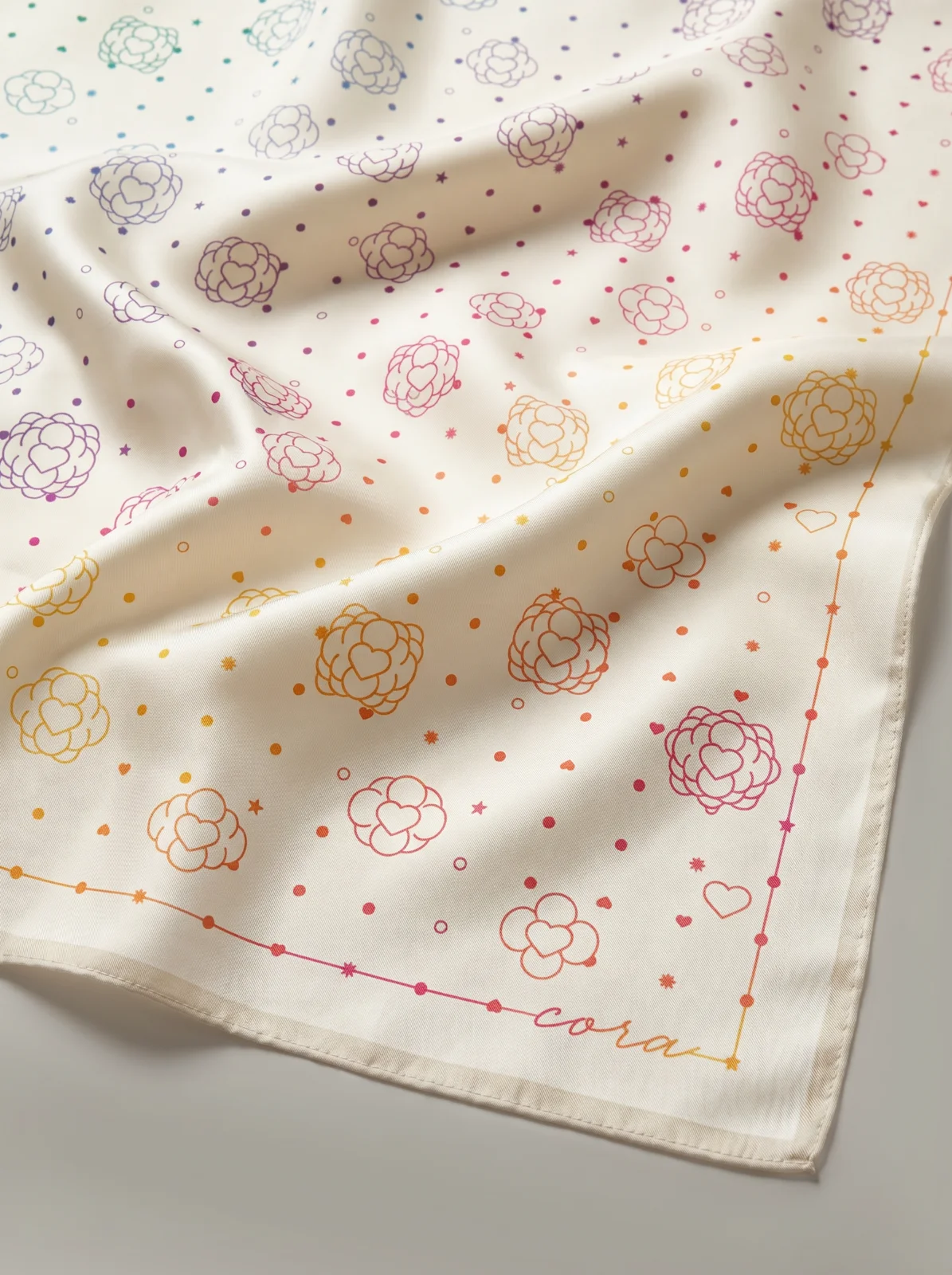 LOVE MONOGRAM scarf in Cream, styled