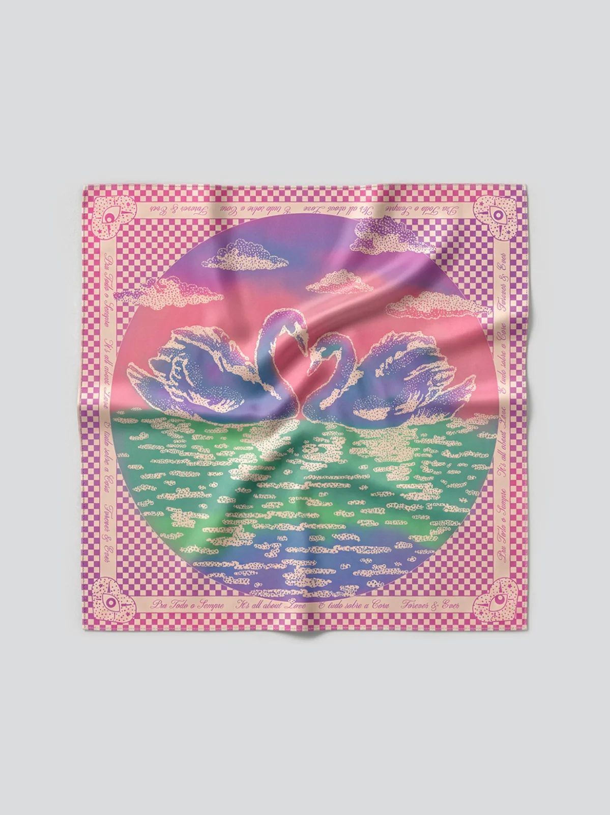 SWAN SONG scarf in Lilac Sky, detail