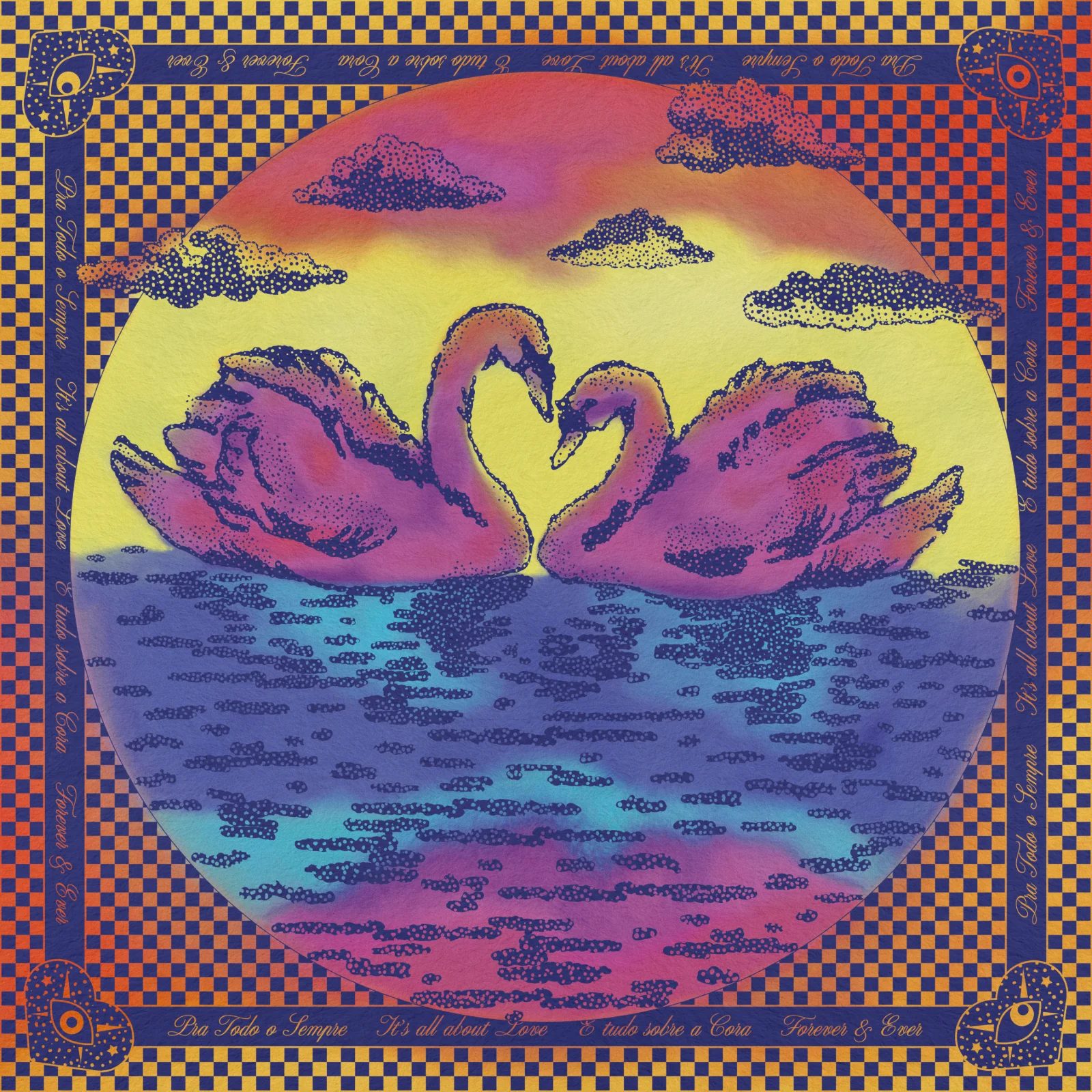 SWAN SONG print, Sunset Orange colorway